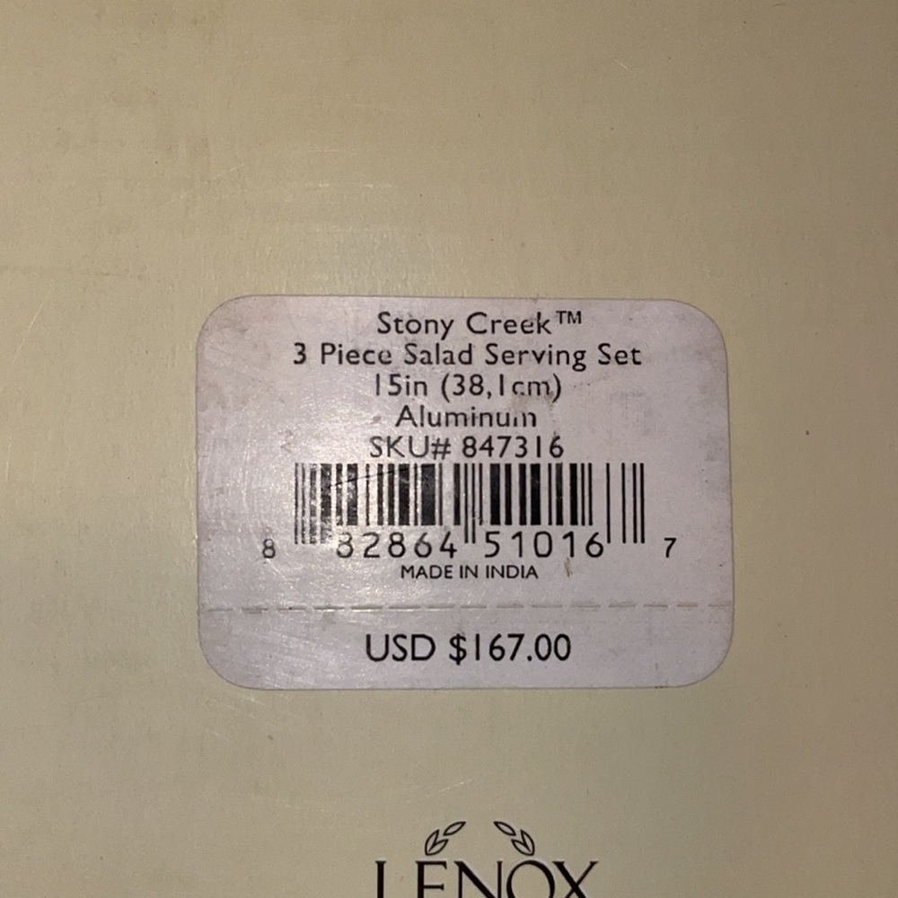 Lenox salad bowl and serving spoons - Picture 4 of 4